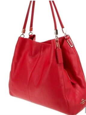 Coach Madison Phoebe Red Leather Satchel Shoulder Bag Hobo Purse